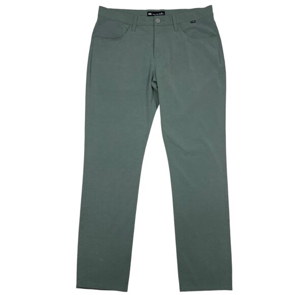 Travis Mathew Mens Gyoza Pant 34 Green Zip Fly Golf Golfer Performance - Picture 1 of 12